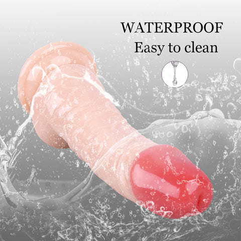 MD 20cm Realistic Vibrating Dildo / Vibrator with Suction Cup - Nude