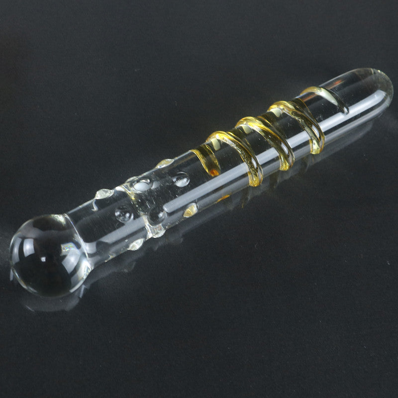 Beaded & Threaded Glass Dildo Anal Plug - Available in 3 Editions