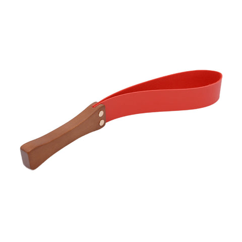 BDSM Fetish Bondage Soft Slap Paddle with Wooden Handle - Red
