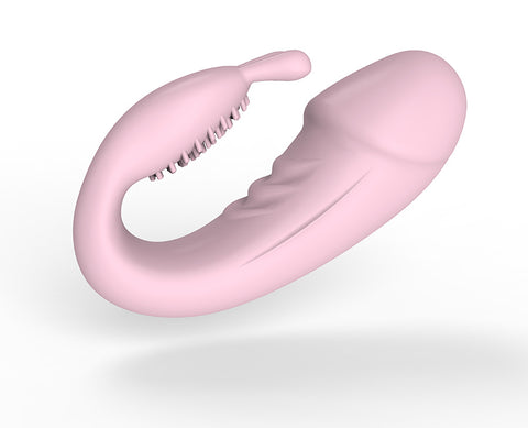 JRL Remote Control Wearable Clitoris & GSpot Vibrator Dildo - Pink