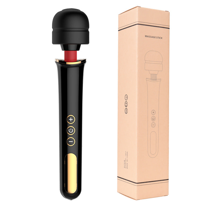 HC 10 Modes Wand Vibrator Wireless Personal Massager USB Rechargeable - Black