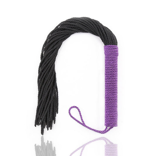 50cm Faux Leather Tassels Bondage Flogger - Purple/Black