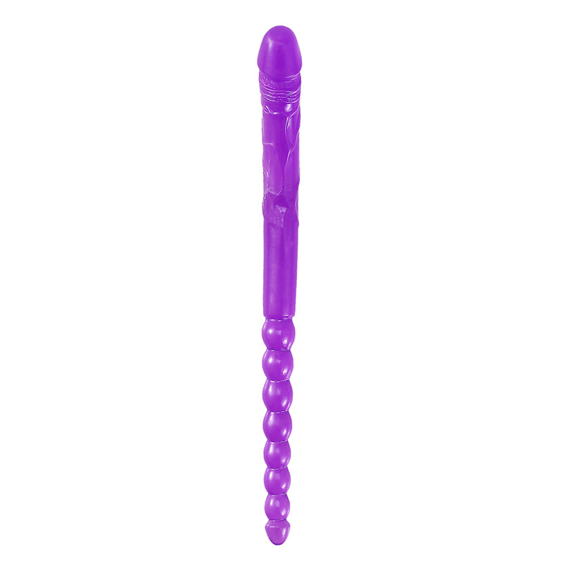 DY 47cm Crystal Double Penetration Dildo with Anal Beads