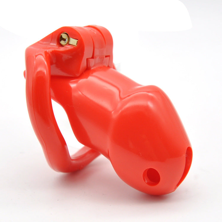 Imprison Bird Male Chastity Device Penis Cage - Short Version with 4 Rings/Red