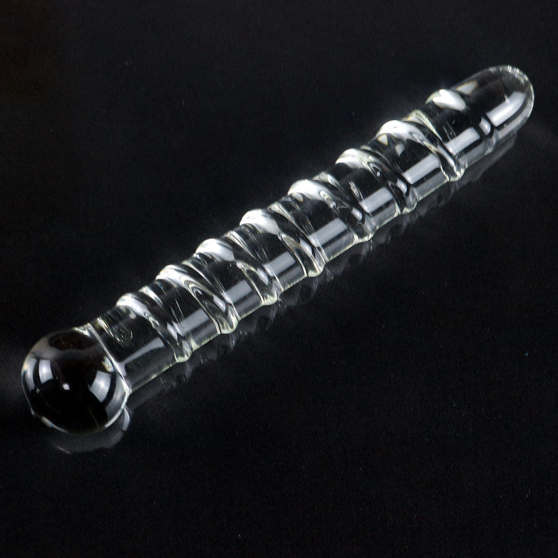 Beaded & Threaded Glass Dildo Anal Plug - Available in 3 Editions