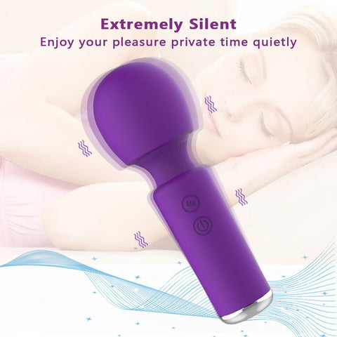 HC Silicone Mini Wand Massager Vibrator - Purple