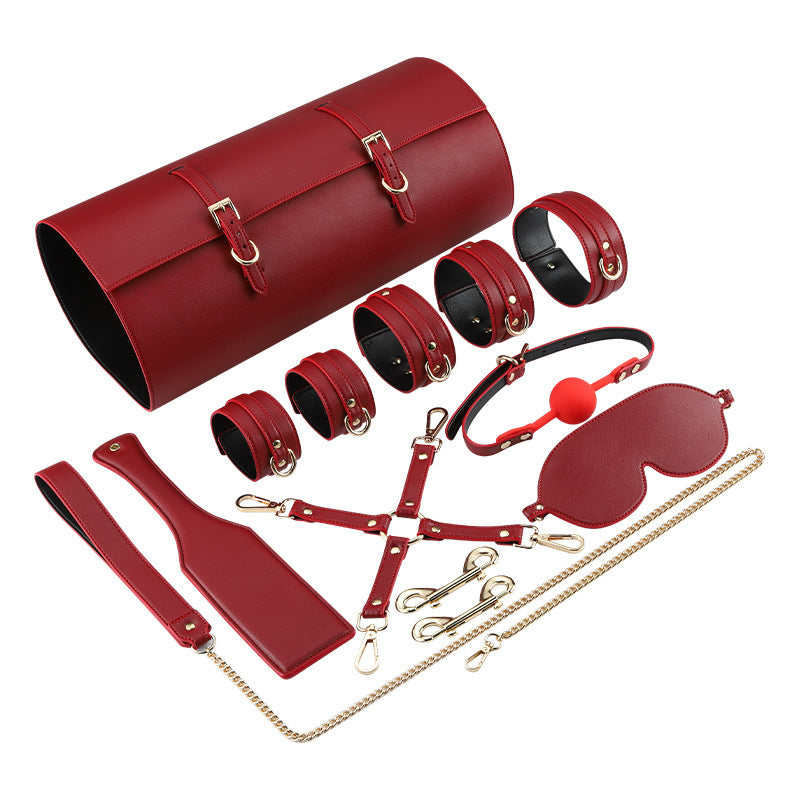 RY BDSM Luxury Fetish Restraint Bondage Kit 6 Pcs - Red with Bag