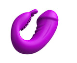 JRL Remote Control Wearable Clitoris & GSpot Vibrator Dildo - Purple