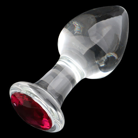 Crystal Jewelled Glass Anal Plug - S/M/L