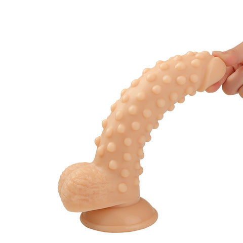 MD 24cm Beaded Realistic Dildo with Suction Cup