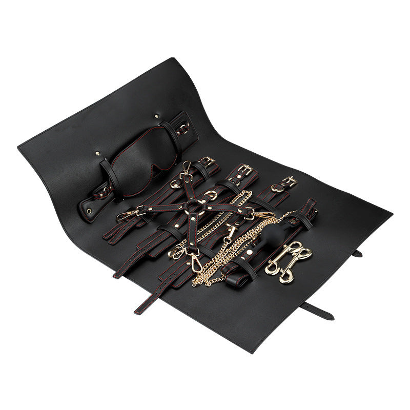 RY BDSM Luxury Fetish Restraint Bondage Kit 6 Pcs - Black with Bag