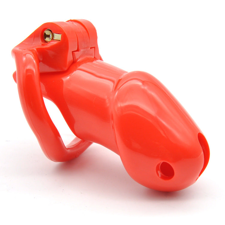 Imprison Bird Male Chastity Device Penis Cage - Long Version with 4 Rings/Red