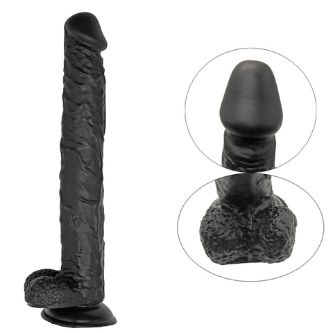 MD Laser Super X-Large Realistic Dildo & Anal Snake 40cm- Black