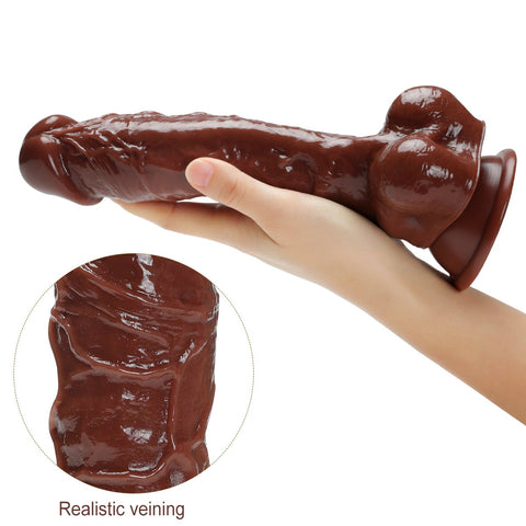 MD Rider 25cm Realistic Dildo with Suction Cup - Brown