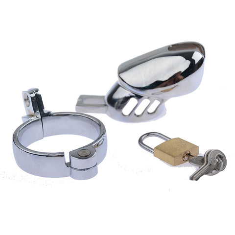 LHD CB6000 Metal Male Chastity Cage Kit Penis Cage Cock Cage / 2 Size *3 Rings