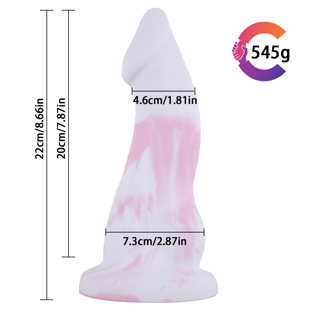 MD Penguin 8.66 inch Bad Dragon Dildo - Silicone Pink/White