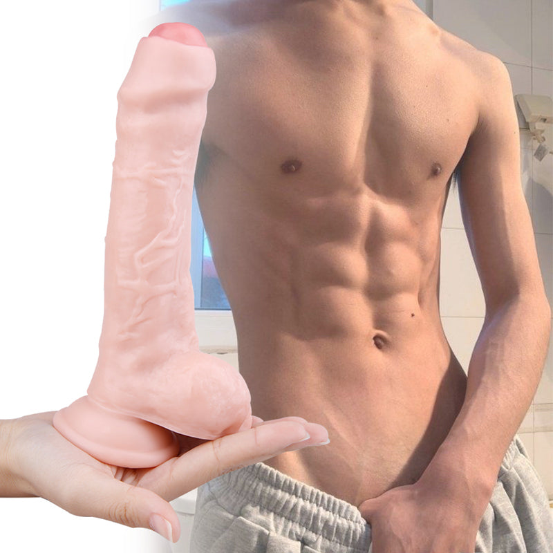 MD 20cm Foreskin Baby Crystal Realistic Dildo - Nude