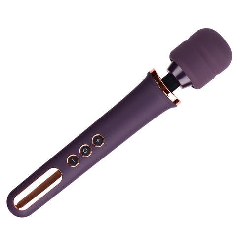 HC 10 Modes Wand Vibrator Wireless Personal Massager USB Rechargeable -Purple