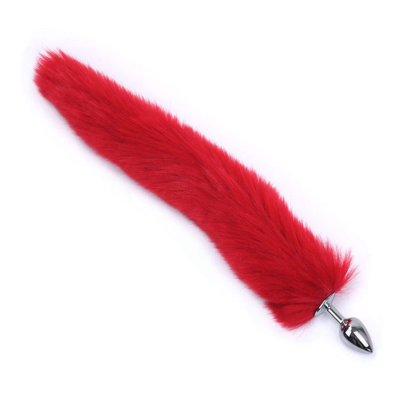 RY Cosplay Stainless Steel Fox Tail Anal Plug / Butt Plug - Red