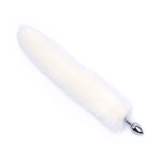 RY Cosplay Stainless Steel Fox Tail Anal Plug / Butt Plug - White