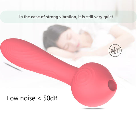 JRL Oral Suction & G-Spot Vibrator Dildo - Rose