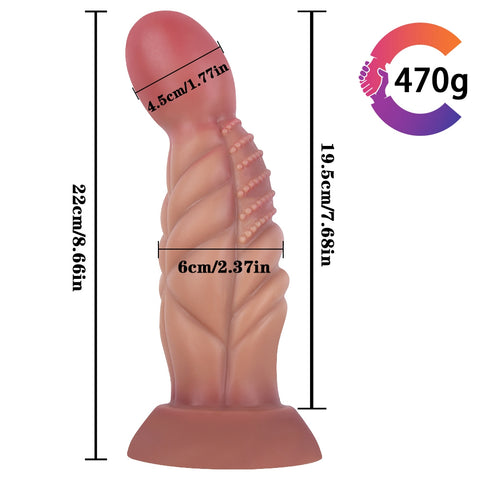 MD 8.66" Grenade Fantasy Realistic Dildo / Anal Plug - Light Brown