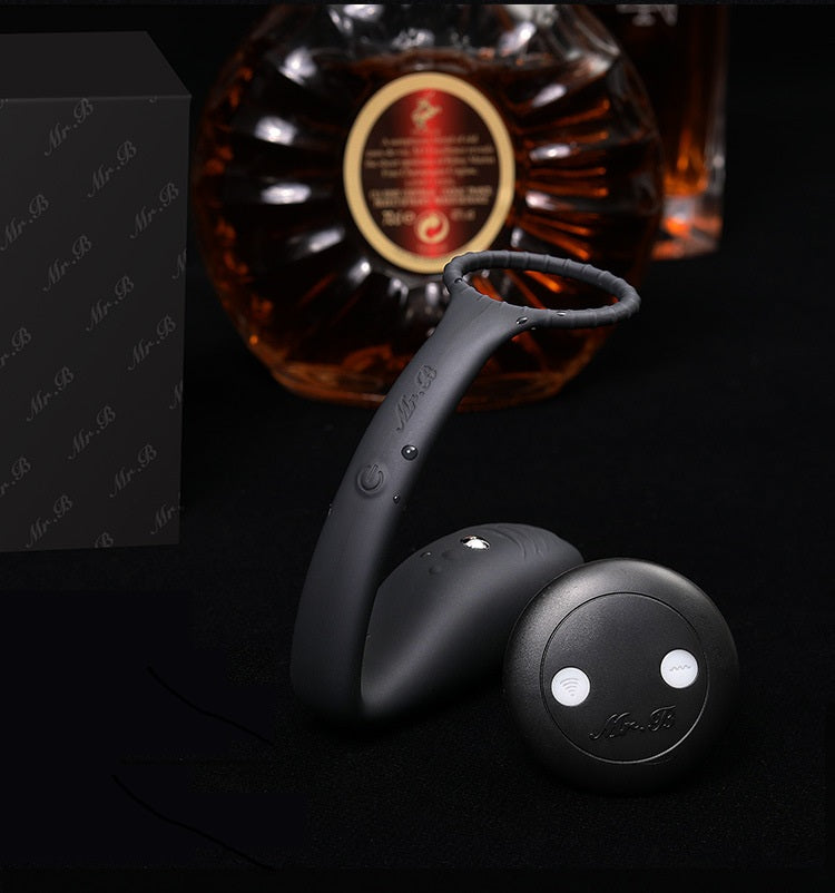 WOWYES Electric Shock Remote Control Prostate Massager Impulse Penis Cock Ring