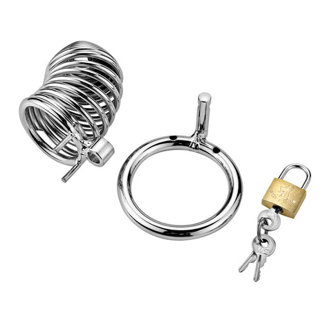 RY Metal Male Chastity Cage Penis Cage Cock Cage 3 Rings Size