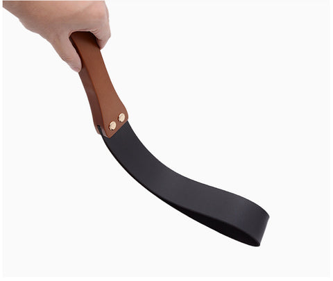 BDSM Fetish Bondage Soft Slap Paddle with Wooden Handle - Black