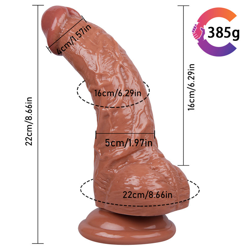 MD BroWing 22cm Crystal Dildo with Suction Cup -Brown