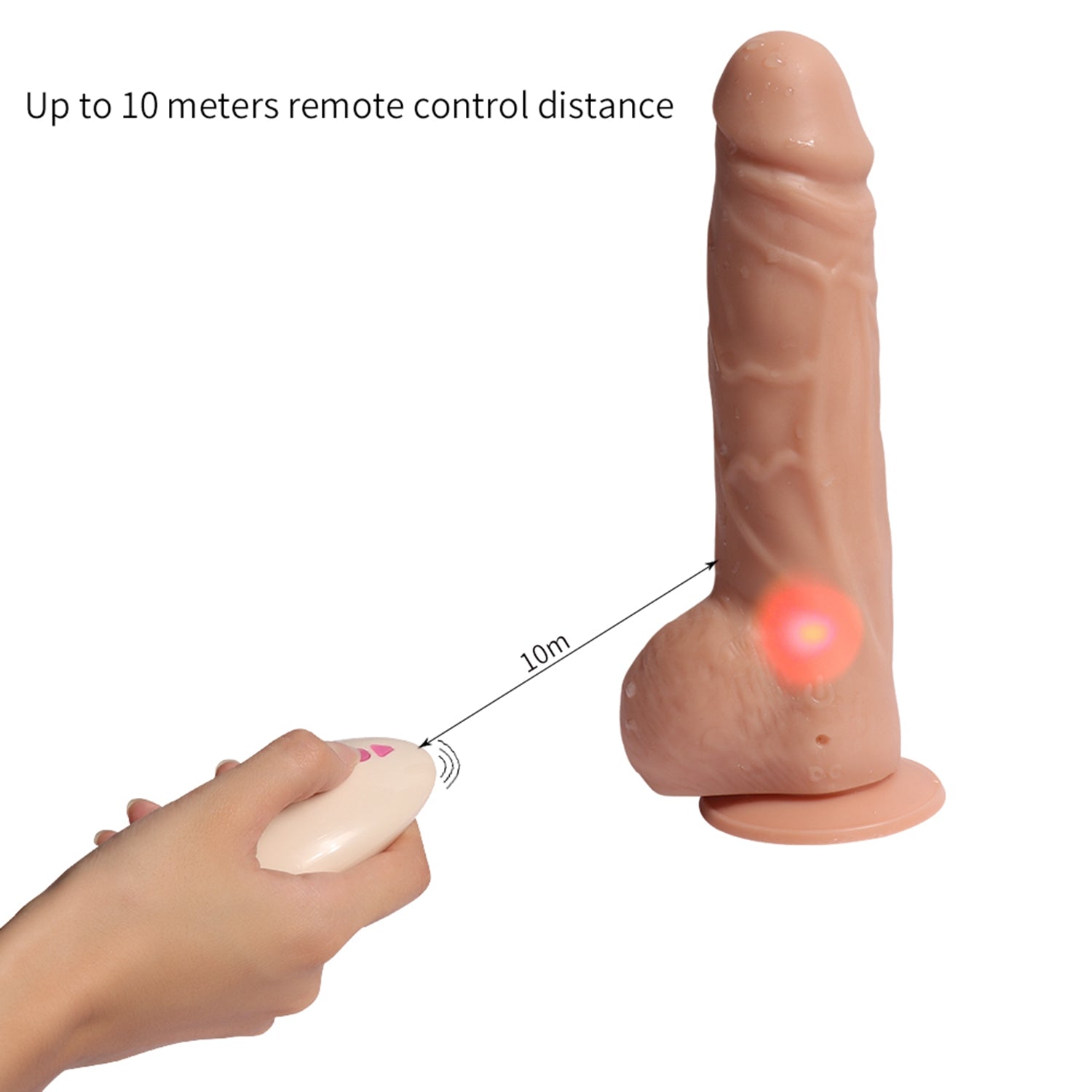 MD Remote Control Realistic Vibrating Dildo 20cm