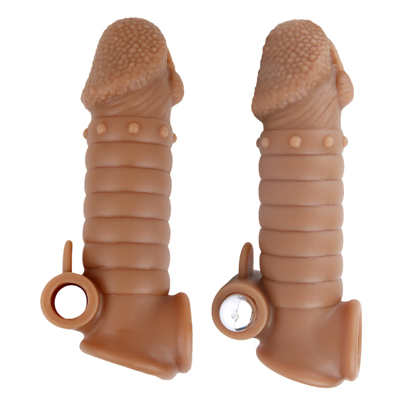 MD M1 Realistic Silicone Penis Sleeve Cock Extender / Add 1.97 inch / Vibe & Normal