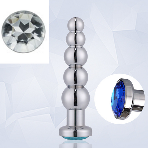 RY Deluxe Beaded Crystal Jewelled Stainless Steel Anal Plug