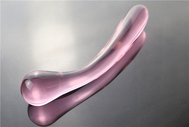Magic Crystal Glass Dildo Anal Butt Plug - Pink