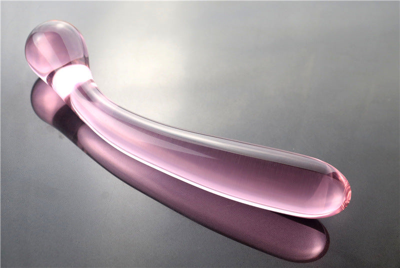Magic Crystal Glass Dildo Anal Butt Plug - Pink
