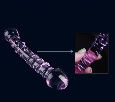 Double Ended 18cm Crystal Butt Plug / Anal Beads / Thruster Dildo - Pink