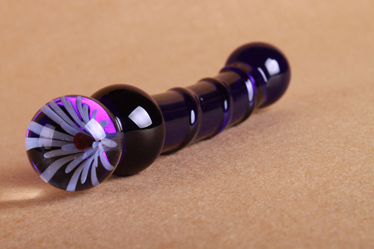 Shining Flower 20cm Crystal Glass Butt Plug / Anal Beads / Thruster Dildo