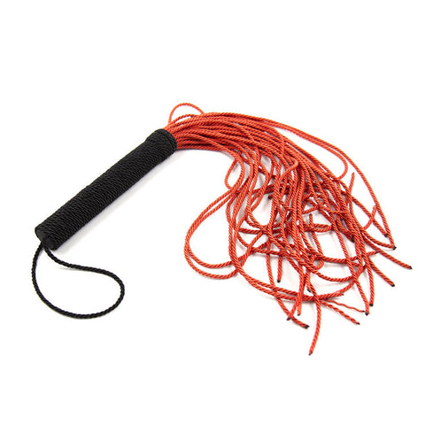 50cm Faux Leather Tassels Bondage Flogger - Black/Red