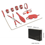 Premium BDSM Erotic Restraint Bondage Kit - 8 Pcs Red