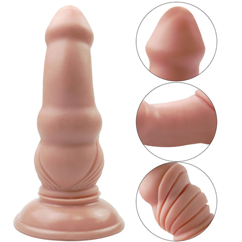 MD Bulleter 17cm Realistic Strap On Dildo & Harness  - Nude