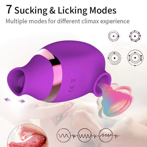 HC Licking & Suction Vibrator - Purple