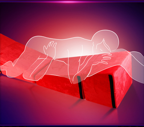 Trapezoid Deformable Sex Pillow Position Enhancer Cushion Kit - Red