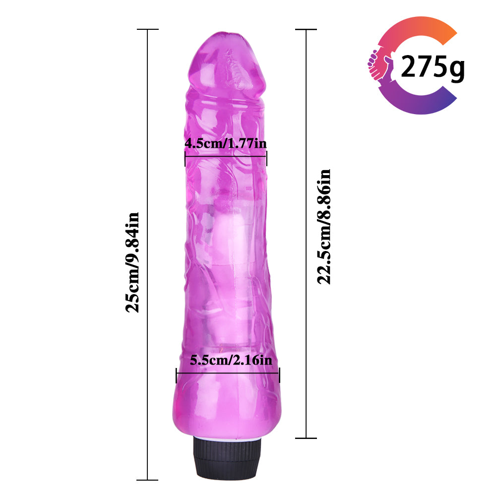 MD 9.84'' Realistic Huge Dildo Vibrator - Purple