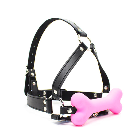 Mouth Open Bite Gag Head Harness Strap Bondage BDSM