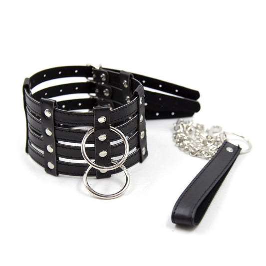 BDSM Collar & Leash Rivet Metal Chain Restraints