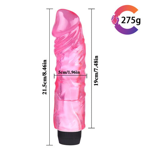 MD 8.46'' Realistic Dildo Vibrator - Pink