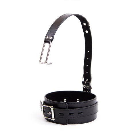 BDSM Bondage Collar Nose Hook Chain PU Leather Restraints