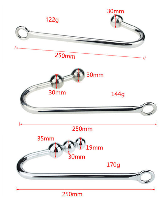 BDSM Stainless Steel Metal Anal Hook Bondage Restraint