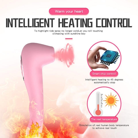 LEYI Auto-Heating Clitoris Suction Vibrator / Oral Massager - Pink