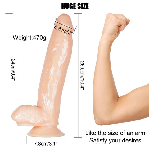 DY 26.5cm Large Realistic Crystal Dildo with Suction Cup